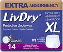 LivSuché dospělých XL Inkontinence spodní prádlo, Extra Absorbence Dospělé diapery, Ochrana proti leak, X- velké, 14- balení