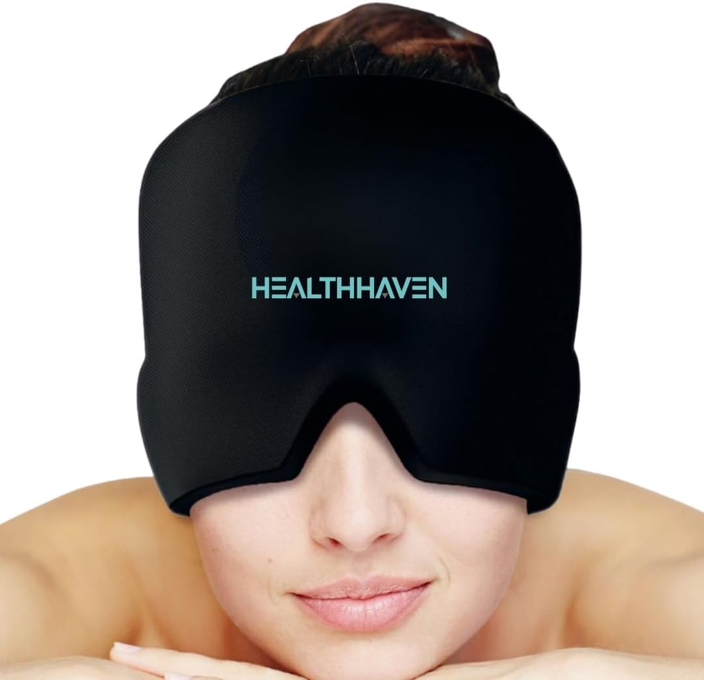 360°Migraine Headache Relief Cap, Cooling Gel hat Head wrap for migraine, Tension, Stress & Hangover, hot and Cold Therapy, Soothing Headache hat