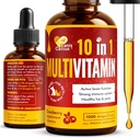 Canis&Cattus 10-i-1 Multivitamin for hunder og katter – Daglig glukosamin, vitamin B, C & D3-støtte - Flytende kosttilskudd med Cranberry & MSM – 2 oz