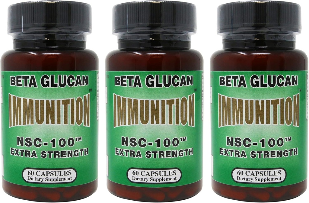 Nutritional Scientific Corporation Immunition NSC 100 Extra Strength MG Beeta Glucan - 60 Count (3 Pack)