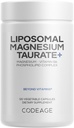 Codige Lipostomal Magnesi Taurte+ suplementari - Magnesi Taurte, vitamina B6 com a Pyrdoxal 5-Phosfate, 2Month Prevey - Lipostomal Castingy, Vegan, no-GO, Gutten-Free, 120 Capules