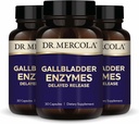 Dr. Mercola Gallbladder Enzymes - Gallbladder &amp; Digestive Health Support - Incluye Pancreatic Protease, Amylase & Lipase - Non-GMO, Gluten-Free &amp; Soy-Free - 90 Delayed Release Capsules (90 Servings)