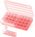 Organizzatore di pillole mensile 1 volte al giorno, 30 Day Pill Box, un mese Pill Case una volta al giorno,31 Day Pill Holder Medicine Organizer per la vitamina,Pink