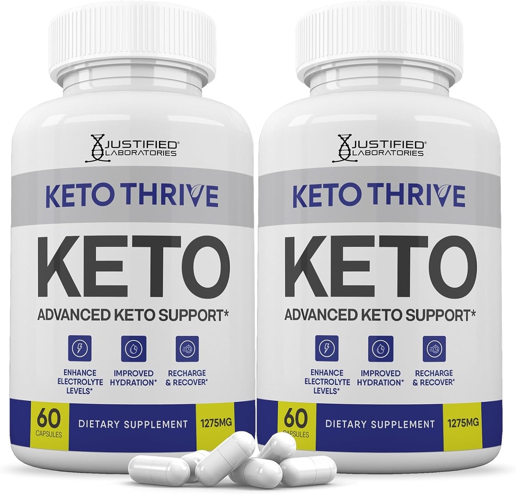 (2 Pack) Keto Thrive Keto ACV Pills 1275MG Keto Support Blend Capsule Alternative to Keto ACV Gummies Advanced with Apple Cider Ocet Extra Virgin Olive Oil Powder Green Tea Leaf 120 Kapsle