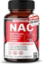 Nac Supplement N-Acetyl-L-Cysteine - Süt Butle + Quercetin for Optimal Immunity, Respiratory, Liver Wellness (180 Kont)