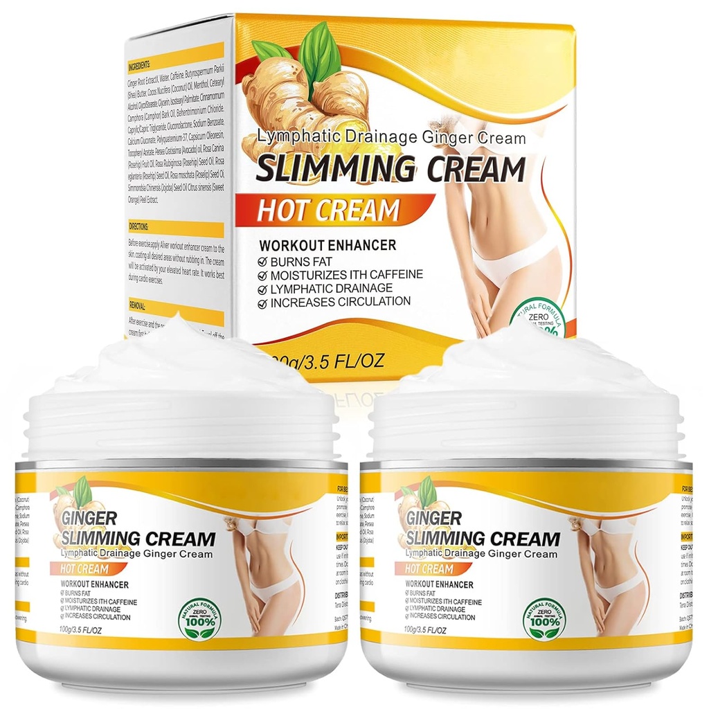 2CPOS VOGG Glim Ginger Sliming Crem - Anti Cel·lite, cremador, estirant i Moistant, 1oz cada