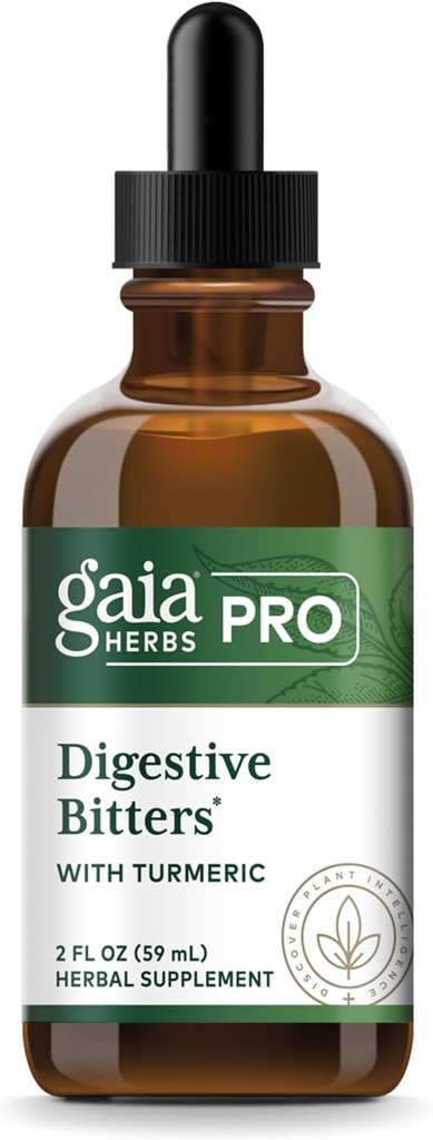 GAIA HERBS PRO Bitters digestivos com açafrão - com ervas tradicionalmente usado para apoiar a digestão saudável * - Fórmula de ervas - Ótimo para viagens - 2 Fl Oz (30 Servings)