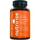 NutriRise Organic Ashwagandha Root Capsules with Black Pepper, 1300mg, Natural Stress & Mood, Thyroid, and Immune Support Supplement, Clarity, Focus & Energy, Gluten Free, 120 Count