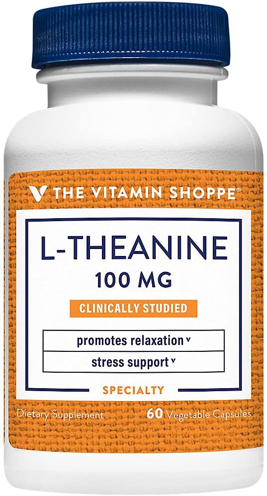La vitamina Shoppe L-teanina 100MG, Ingrediente Clinicamente Studiato, Supporta Rilassamento & Stress (60 capsule)