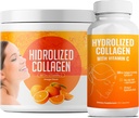 Hydrolysert kollagen pulver Supplement | Fremmer hår, negl, hud, bein, felles helse, Gut helse | Hydrolysert Grass Fed Collage Peptider |Collagen for kvinner | 200gr (Bundle 2)