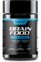 Suplementos do Snap Brain Booster Nootropics Suplemento para Memória, Foco e clareza, Extrato de Bacopa, Ginkgo Biloba, 60 Cápsulas