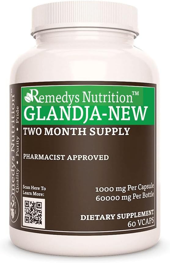Nutrición de Remedy GlandJa-New tención 1,000 mg, 60 cápsulas veganos suplemento dietético herbal