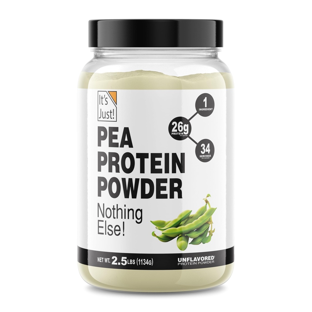 It's Just! - 100% Pea Protein, Vegan Plant Based, Grown in Canada, Premium Quality, Smooth Texture, Gluten Free, Keto Friendly (2.5 Pound, Unflavored)