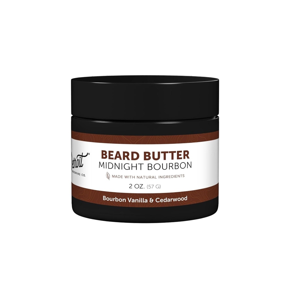 Detroty Grooming Co. beared Butter for Men | Smitember | Softens, Hinetes & Nouriers with Safflower eil & Chea utter   Monknight Bourbon Scent, 2oz.