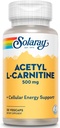 SOLARAY Acetyl L-Carnitin 500 mg | Gesunde Cellular Energy, Memory, Mood und Herz-Kreislauf-Unterstützung | 30 VegCaps