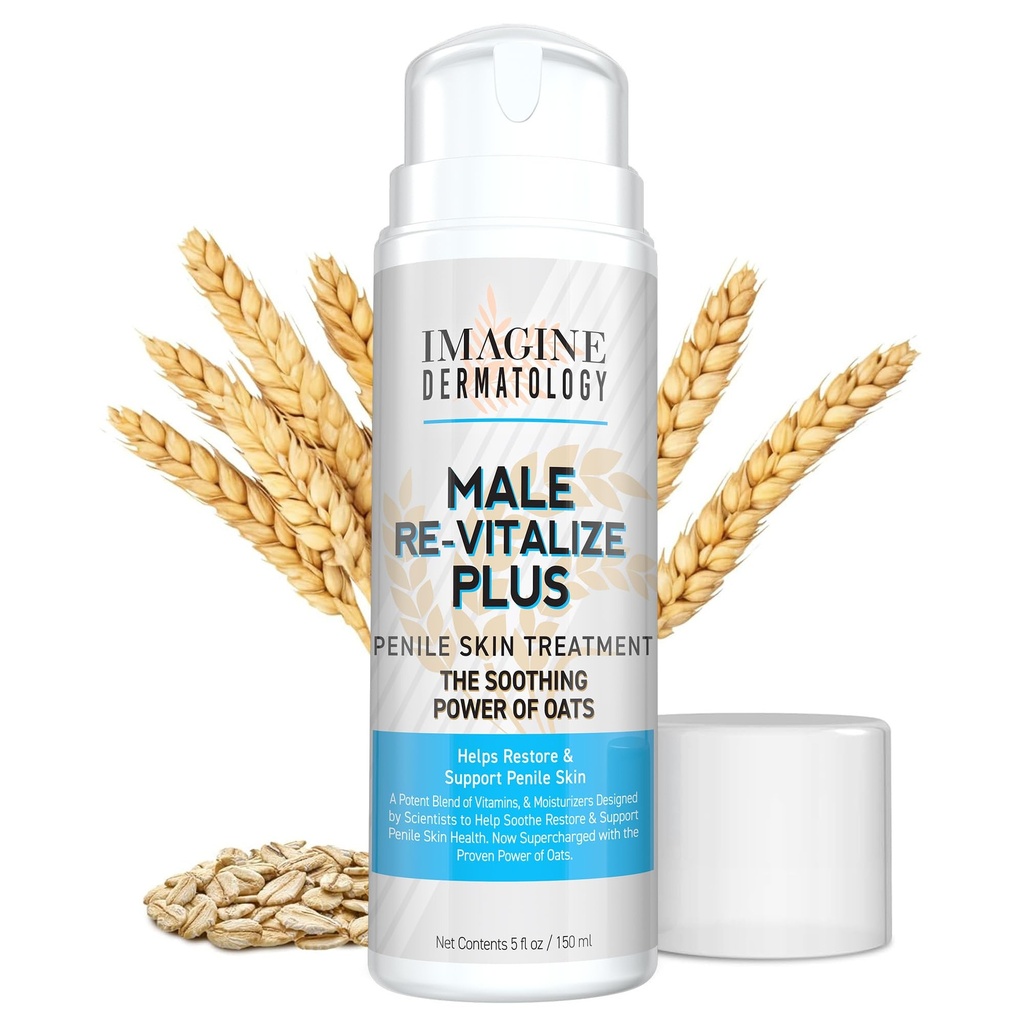 Male Re-Vitalize PLUS Oats - Penile Health Cream - Value Size 5floz/150ml | Moisturizer Penile Lotion - Relieve, Restore and Support Skin - Large Value Size - Paraben Free - Mixed & Filled in USA