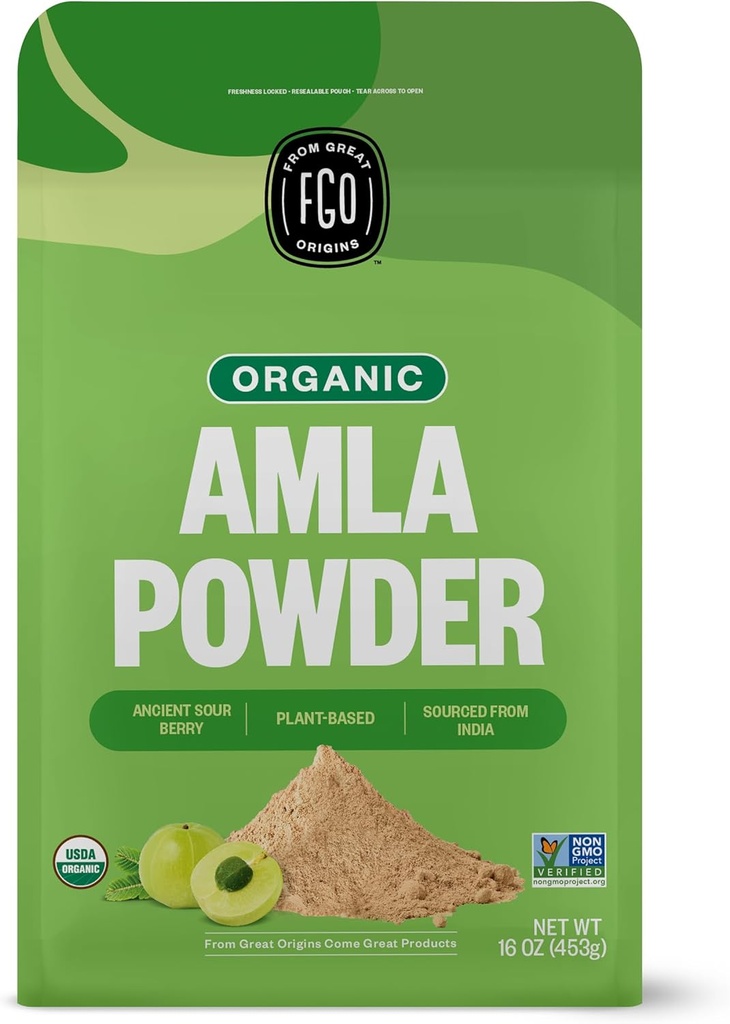 FGO Powder (Amalaki), 100% Raw from India, 16oz (Pack of 1)