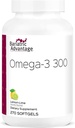 Gyermekgyógyászati előny Omega3 300 EPA DHA halolaj kapszula, koncentrált forrása zsírsavak fenntarthatóan Sourced Cold Water Fish - Lemon Lime, 270 Softgels