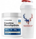 Bucked Up Creatine & Shaker Bundle – Micronized Creatine Powder (250g, 50 Servings) + 28oz Leak-Proof BPA-Free Shaker Bottle for Optimal Mixing