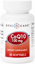GeriCare CoQ10 100mg Softgels - høy absorpsjon Co Q 10 Supplement - lett å svelge Q10 Coenzym for menn, kvinner og eldre - 1 måneds forsyning, 30 telle - Reisevennlig