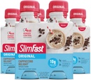 SlimFast Replacement Shake, Original Cappuccino Delight, 10g Ready to Drink Protein for Weight Loss, 11 Fl. Oz Fľaša, 4 Počet (Packaging May Vary)