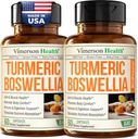Turmerica Curcumin Supplement with Boswellia Serrata, Ginger Root, Organic Turmeric Powder & Black Pepper - 95% Curcuminoids Turmerica Supplement with Boswellia Extract - Gluten Free Tumeric Caps 2-Pack