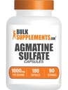 BulkSupplements.com Agmatine Sulfate Capsules - Nitric Oxide Supplement, Agmatine Supplement - Gluten Free, 2 Capsules per Serving, 180 Count (Pack of 1)