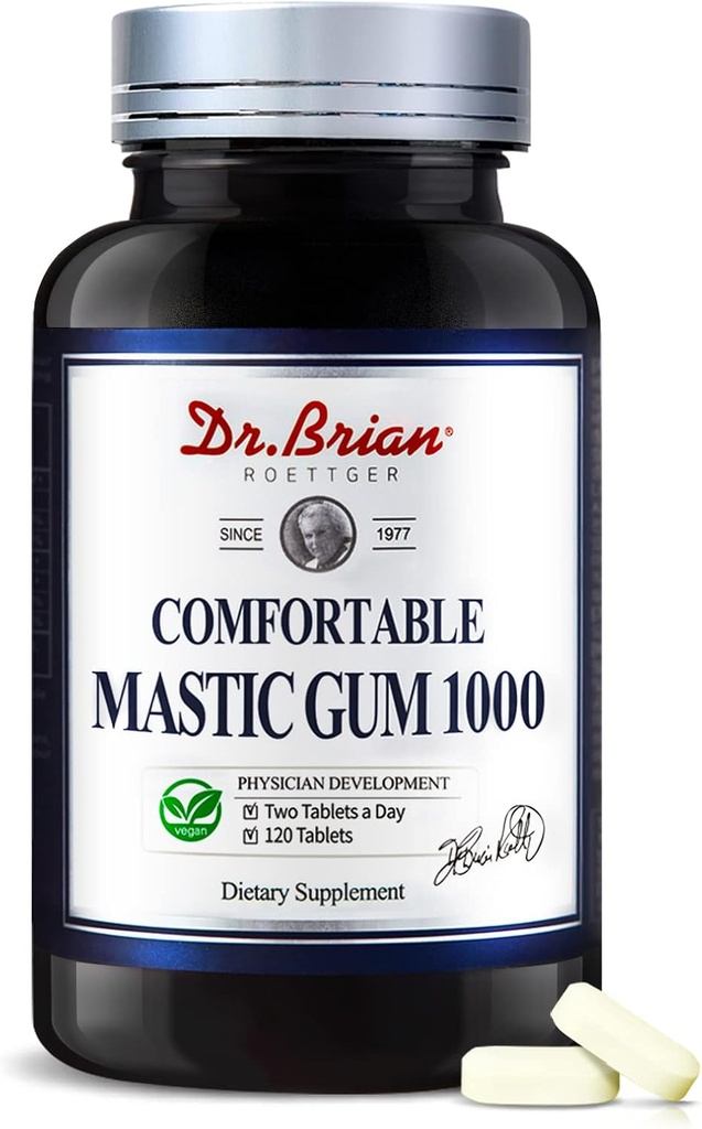 El Dr.Brian Mastic Gum 1000mmg Fórmula Natural que dóna suport a la salut gastrointestinal, el sistema de & Imneive & Imguneive Stomach, Duodenal i Oral salut NoGMO, Gutten Free (120rian Capules)