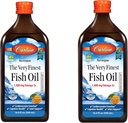 Carlson - Erittäin Finest Fish Oil, 1600 mg Omega-3s, Liquid Fish Oil Supplement, Norwegian Fish Oil, Wild-Caught, kestävästi Lähde: Fish Oil Liquid, Oranssi, 16.91 Fl Oz (Pack of 2)
