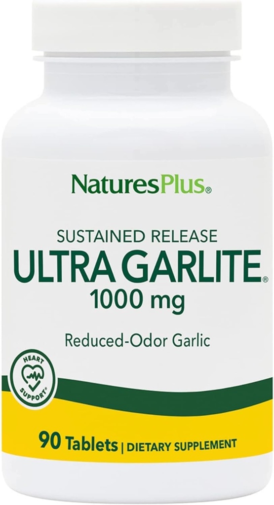 La natura Plus Ultra Garlite 1000 mg - 90 taules - Reducció d'Odr Garlic - Suport universal per a la defensa lliure-Radical i Imneune Choal - Suscation - 90 Servings