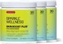 Sparkle Wellness Skin Boost Plus (Mixed Berry) 30-Serves] | Collagen Powder with VERISOL Bioactive Hydrolyzed Collagen Peptides, Vitamin C & Hyaluronic Acid | Improve Skin Elasticity