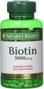 Nature's Bounty Biotin 5000 mcg, 60 Quick Rozpustiť tablety (Stock of 2)