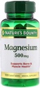 Nature's Bounty Magnesium, 500 mg Coated Tablets, Mineral Supplement, Ondersteunt bot en spier gezondheid, Glutenvrij, Vegetarisch, 100 Tellen (Pack of 3)