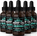 Hamp Oil Organic Extract-5 Pack-Ultra High Potensy Hemp Seed Oil-Full Flavor Natural Benefits-Made i USA-för Skin, Relief, Sleep, Calm, Relaxation, Muscles, Massage-Safe för Pets-Full Omega 3,6,9