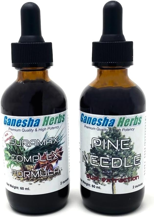 Suramax and Pine needle Complex Formula Tincture High in Shikimic Acid - Value Pack - 2 Oz (2 Pack)