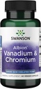 Swanson Albion Kelateeritud Vanaadium ja Chromium 60 Veg Kapslid