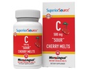 Superior Source Vitamin C 500 mg Sour Cherry Melts - Daily Vitamin Supplement Supports Immune Health - Vitamin C Formula Aids Cell Health - 90 Sublingual Dissolving Tablets