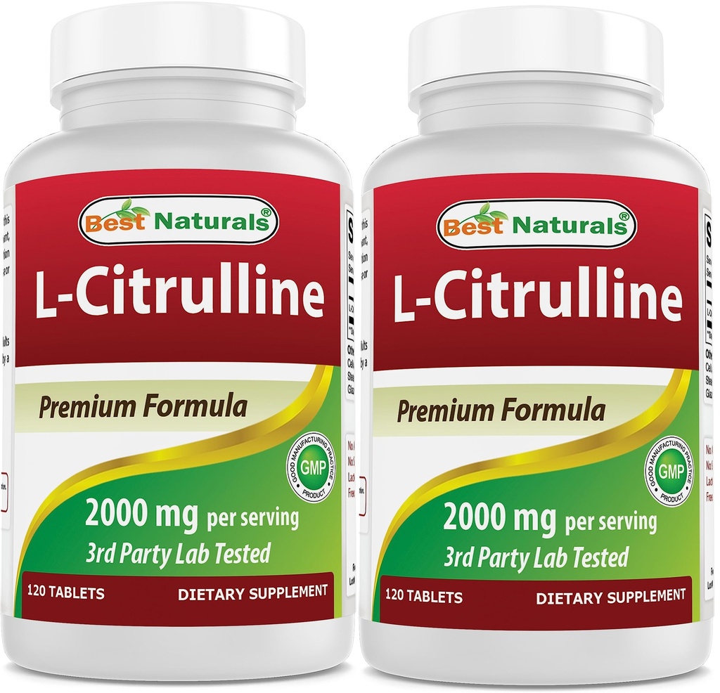 Best Naturals L-Citrulline 2000mg/Serving - Non-GMO - Gluten Free - 120 Tablets (120 Count (Pack of 2))