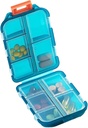Organisateur de pilules de voyage - Trousse de médicaments de voyage - Pocket Daily Pharmacie Conteneur - Distributeur de médicaments de voyage pour l'huile de poisson entreposage de supplément de vitamine (vert)