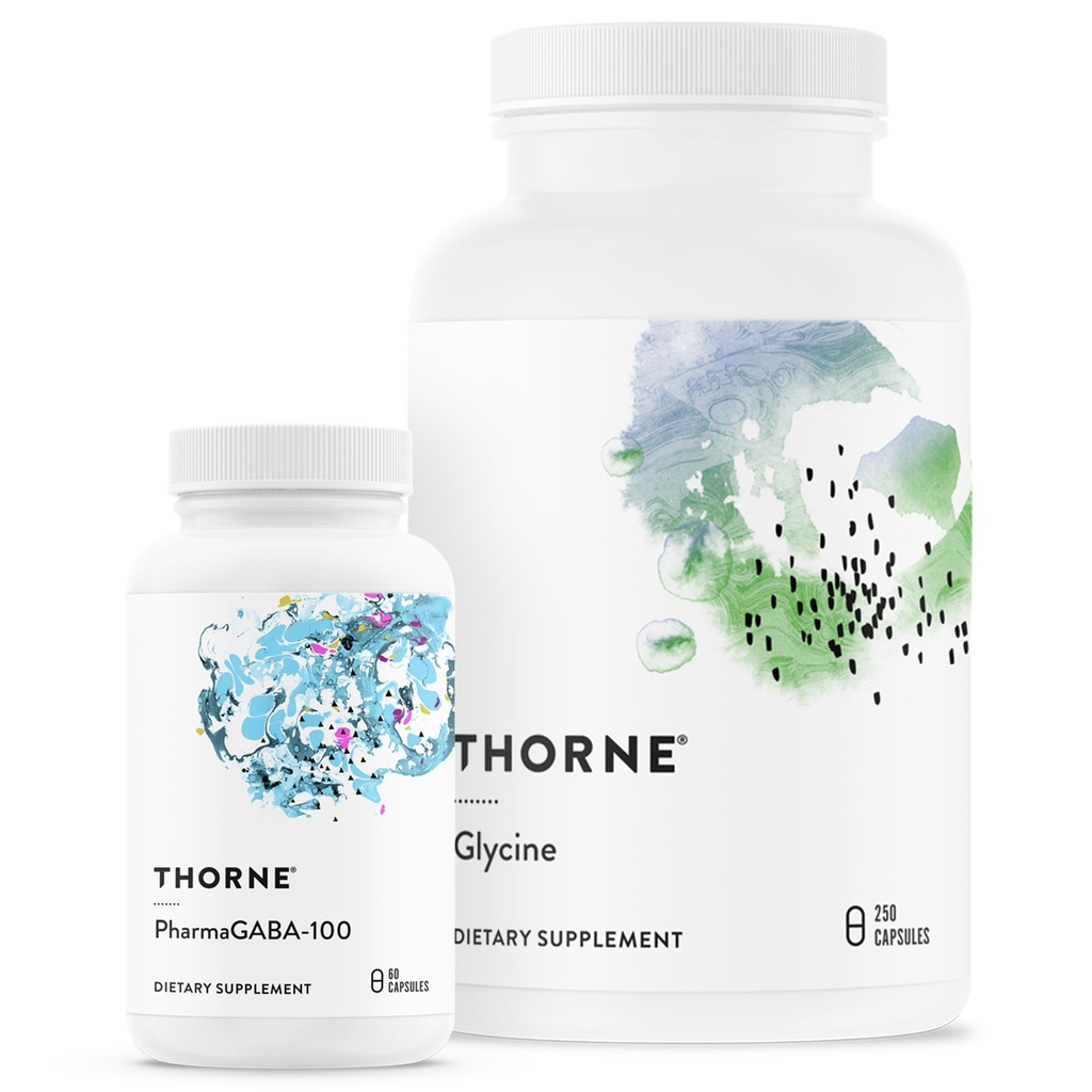 THORNE - Relax & Detox Bundle - PharmaGABA and Glycine Combo for Stress Relief & Detoxification - 60 to 125 Servings