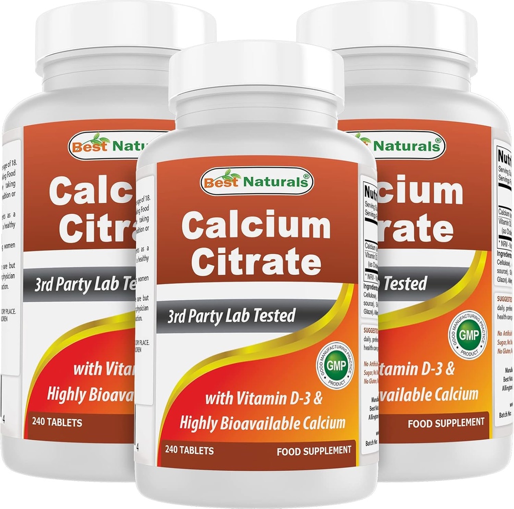 Best Naturals Calcium citraat met vitamine D-3 240 tabletten (240 aantal (verpakking 3)