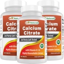 Cel mai bun Citrat de calciu Naturals cu vitamina D-3 240 comprimate (240 număr de 3)