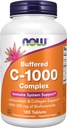 Nu livsmedelstillskott, vitamin C-1000 Komplex med 250 mg Bioflavonoider, Buffered, Antioxidantskydd*, 180 tabletter