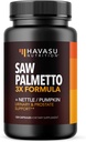Saw Palmetto suplementari amb Sting Nettle i Pumpkin Seed Extract - Fórmula Advanced 3X - DHT Block Urinary salut i Implementació de la implementació dels homes de salut - Vegan, No-GMO - 2 de mes