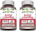 פורמולה מדהימה Acetyl L-Carnitine 1500 Mg Per Serve Veggie קפסולות תוסף | Non-GMO | Gluten Free | Made in USA | מתאים עבור Vegetarians (120 Count)