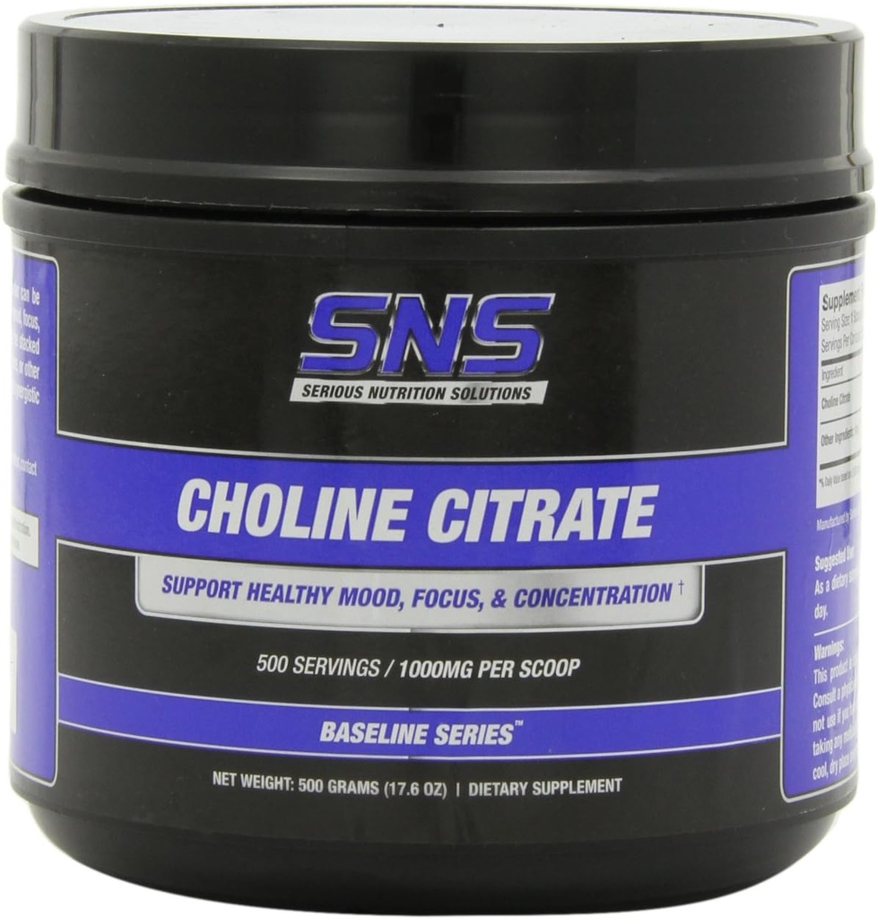 Allvarlig näringslösning Choline Citrate Powder, 500 Grams