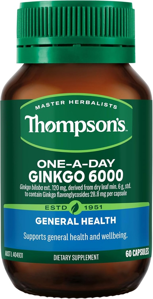 Thompson 's One- A- Day Ginkgo 6000mg 60 kapsułek