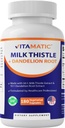 Vitamatic Milk Thistle 50: 1 ekstraktas 500mg, Dandelion Root 50: 1 ekstraktas 100mg, 180 Vegetarinis kapsulės, Non- GMO, Gluten Free