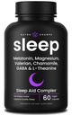 NutraChamps 10-in-1 Natural Sleep Aids for Adults - Melatonin, Lemon Balm 1000mg, Chamomile 400mg, Valerian Root 600mg, L Theanine, L Tryptophan, GABA, Magnesium Sleep Aid