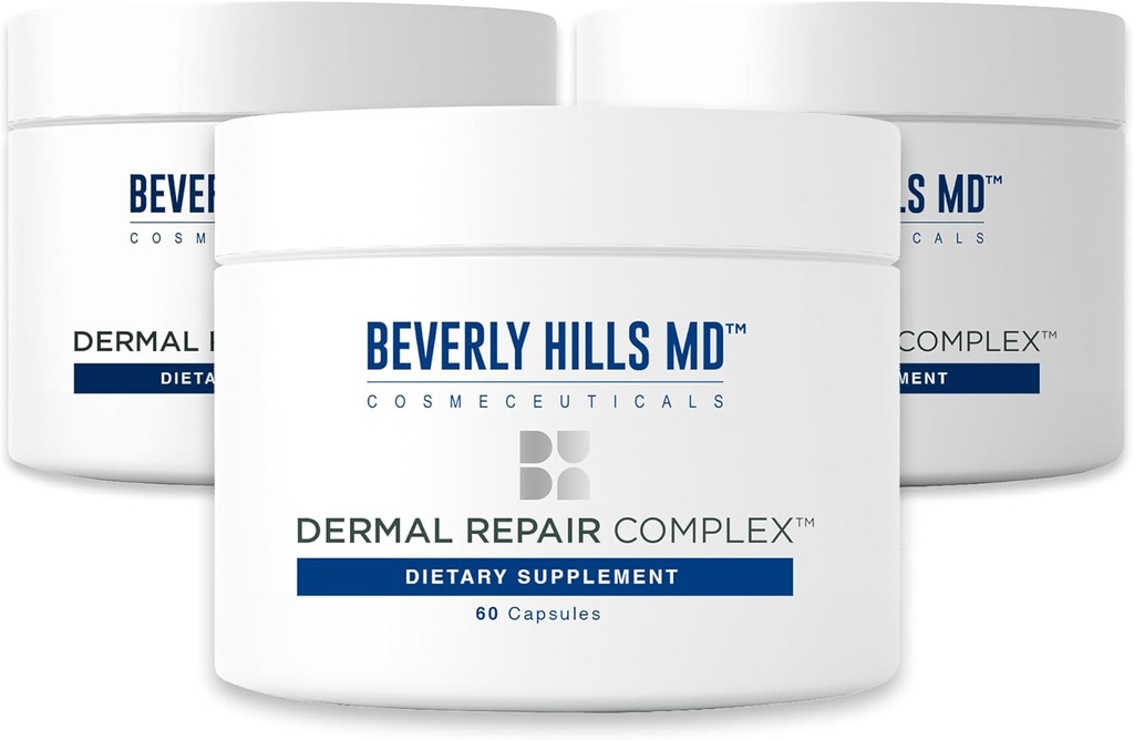 Beverly Hills MD Dermal remontas Anti- Senėjimo papildas - Hialurono rūgštis, kolagenas, Vitaminai Sklandžiai, Kumpas oda (3)